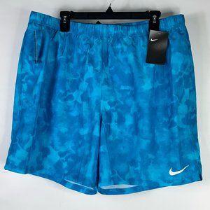 Nike Mens 7” Cloud Dye Packable Volley Trunks Swim Shorts Blue Mesh XXL New $62